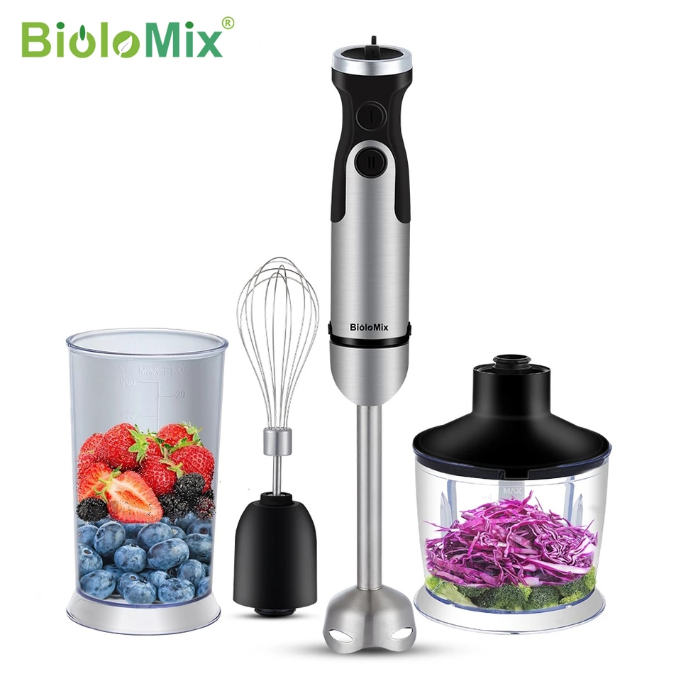 Wancle 1000W Immersion Hand Blender 4 in 1 Powerful Stick Blender