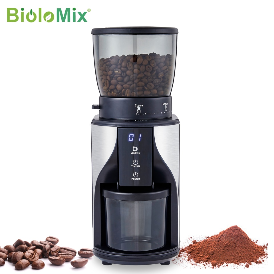Automatic Conical Burr Mill Coffee Grinder Biolomix