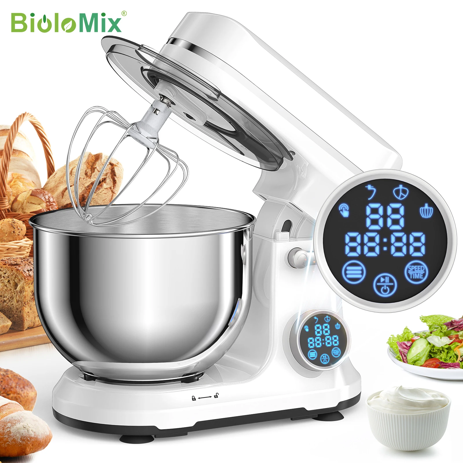 BioloMix 6L 1200W DC Quiet Motor 6-speed Kitchen Food